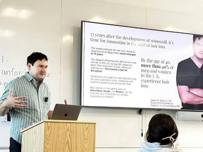 Dr. Kilgour presenting his research
